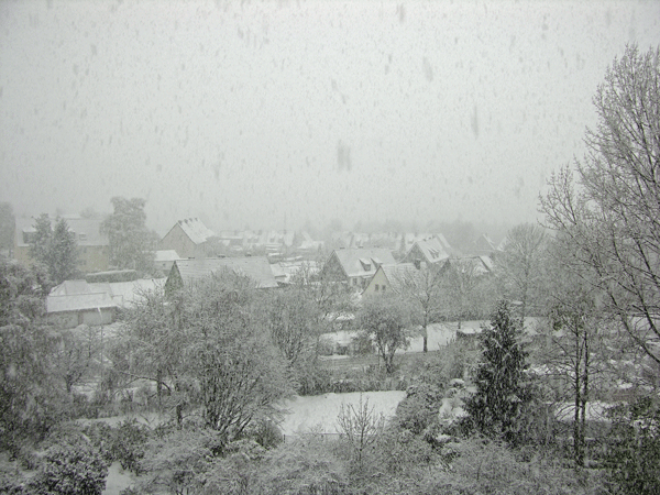 Schneefall in Bochum