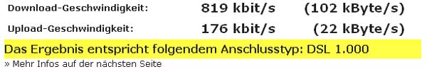 Speedtest von wieistmeineip.de