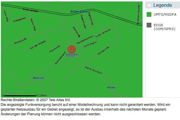 UMTS-Versorgung in Witten-Ardey